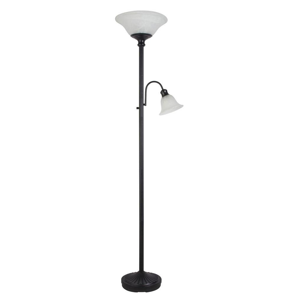 Hampton Bay 71 In Bronze Indoor Combo Floor Lamp With Glass in proportions 1000 X 1000