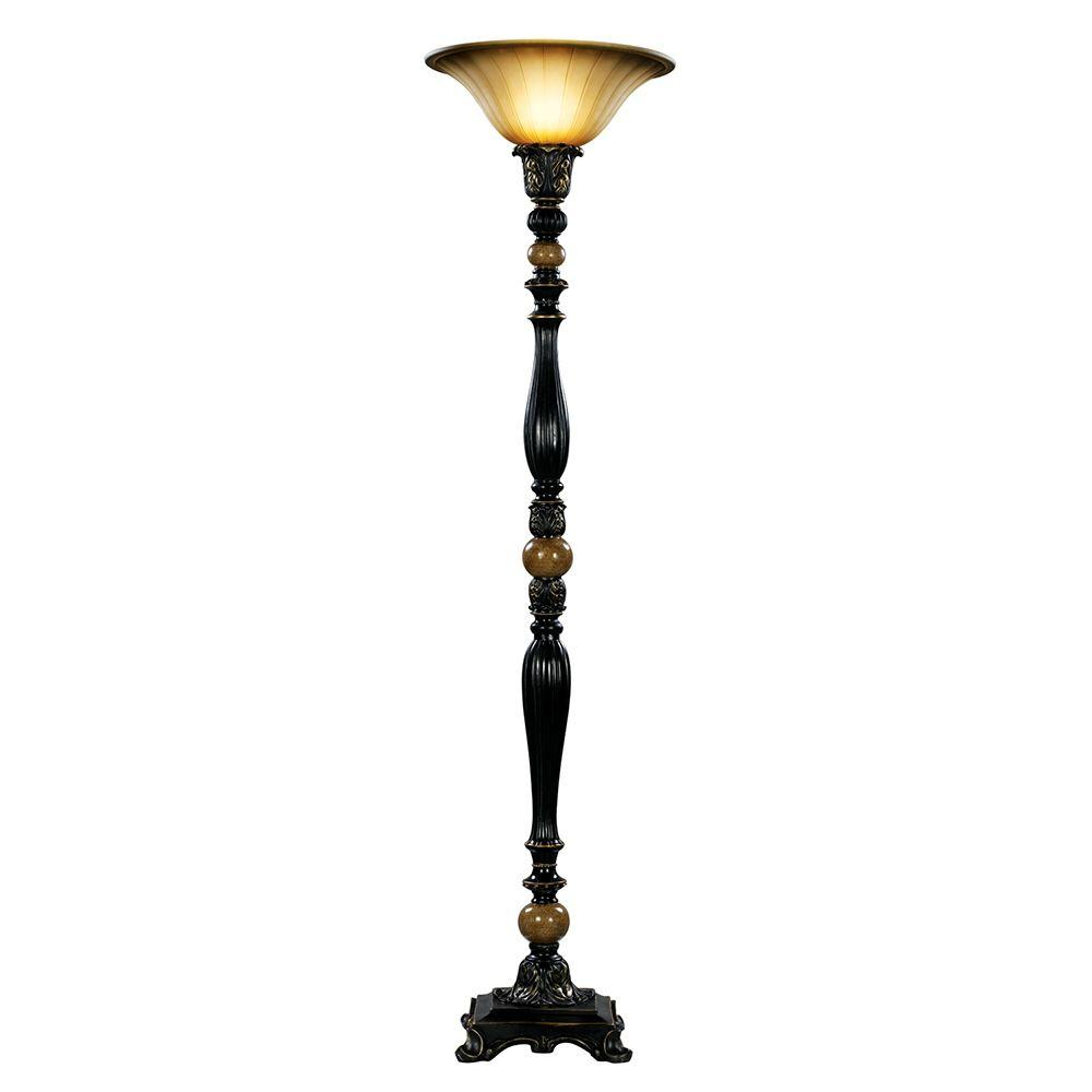 Hampton Bay 715 In Dark Oil Rubbed Bronze Torchiere With Marble Accent inside dimensions 1000 X 1000