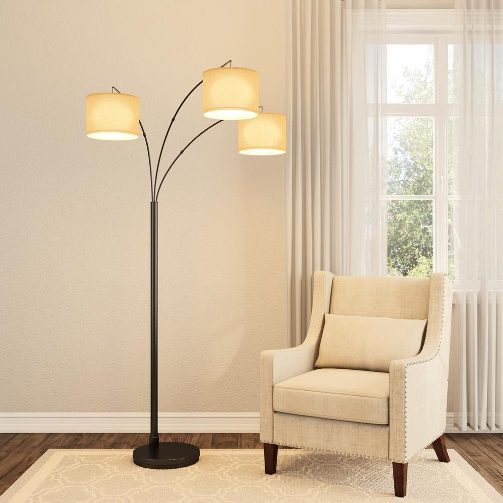 Hampton Bay 80 In Antique Bronze 3 Arc Floor Lamp For The throughout size 1000 X 1000