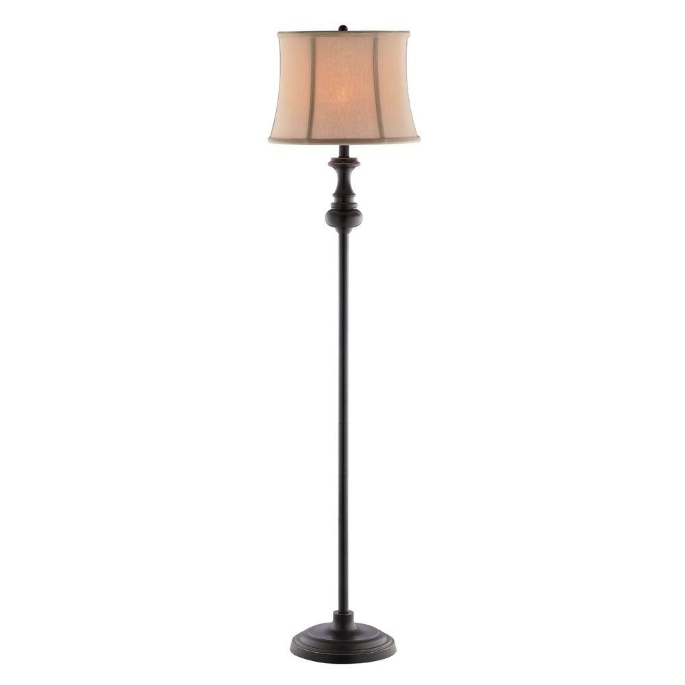 Hampton Bay Candler 5875 In Oil Rubbed Bronze Floor Lamp With Bell Shaped White Shade pertaining to sizing 1000 X 1000