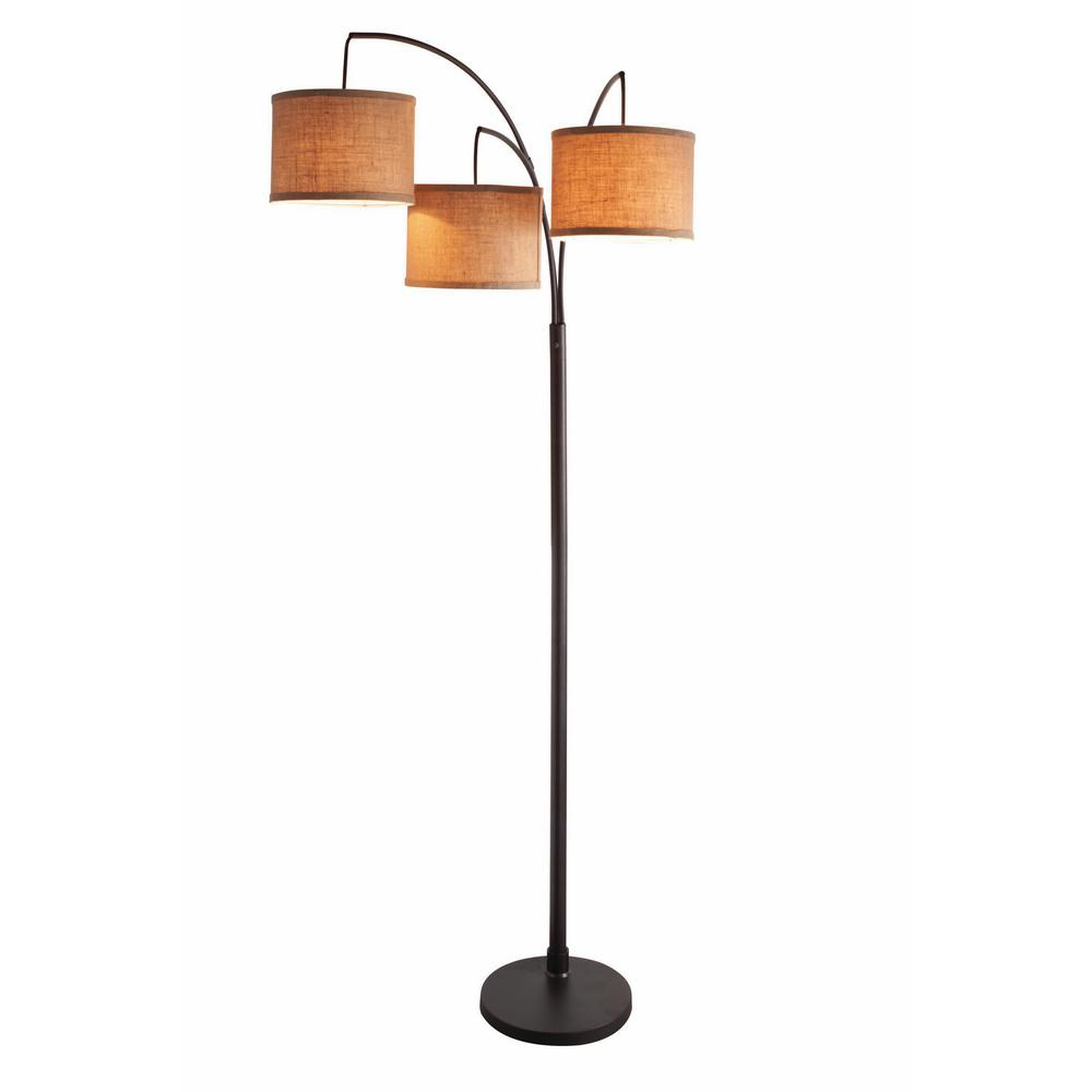 Hampton Bay Title 20 80 In 3 Arc Floor Ant Bronze Lamp with regard to sizing 1000 X 1000