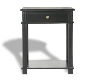 Hamptons Halifax One Drawer Bedside Lamp Table Nightstand Villa Black regarding proportions 1105 X 1000