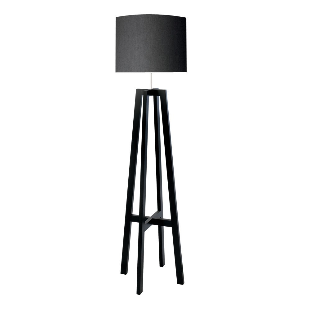 Heathfield Co Tripod Floor Lamp With Black Shade And Coloured Inner in size 1000 X 1000