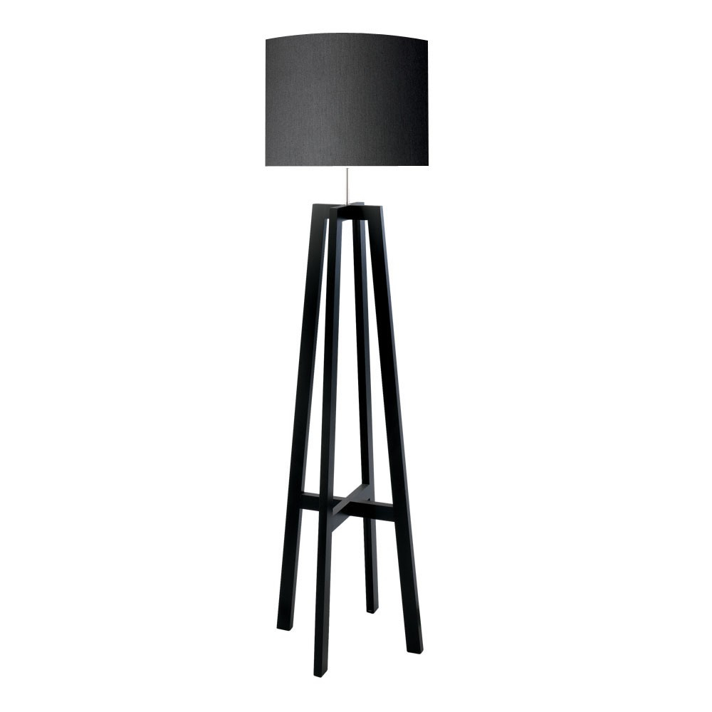 Heathfield Co Tripod Floor Lamp With Black Shade And Coloured Inner inside measurements 1000 X 1000