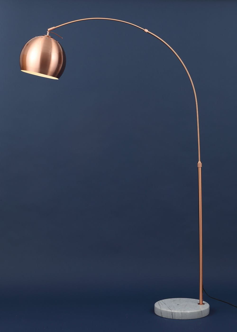 Helene Arc Floor Lamp H170cm X W35cm Copper In 2019 within measurements 1000 X 1400