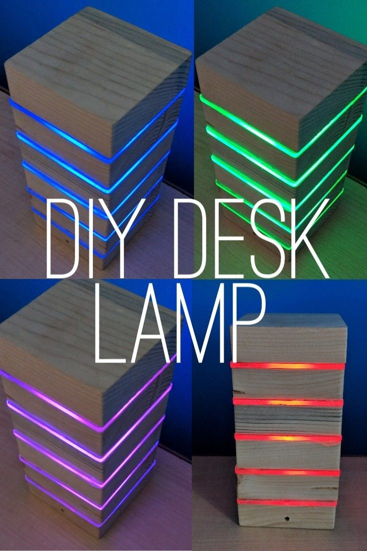 Homemade Desk Lamp Night Light Made From Pallets Rgb Led for measurements 735 X 1102