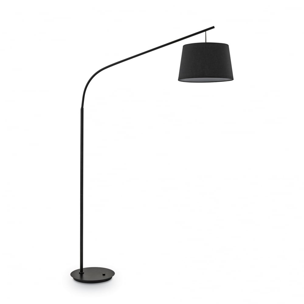 Ideal Lux Daddy Tall Overhanging Black Floor Lamp With Shade within dimensions 1000 X 1000