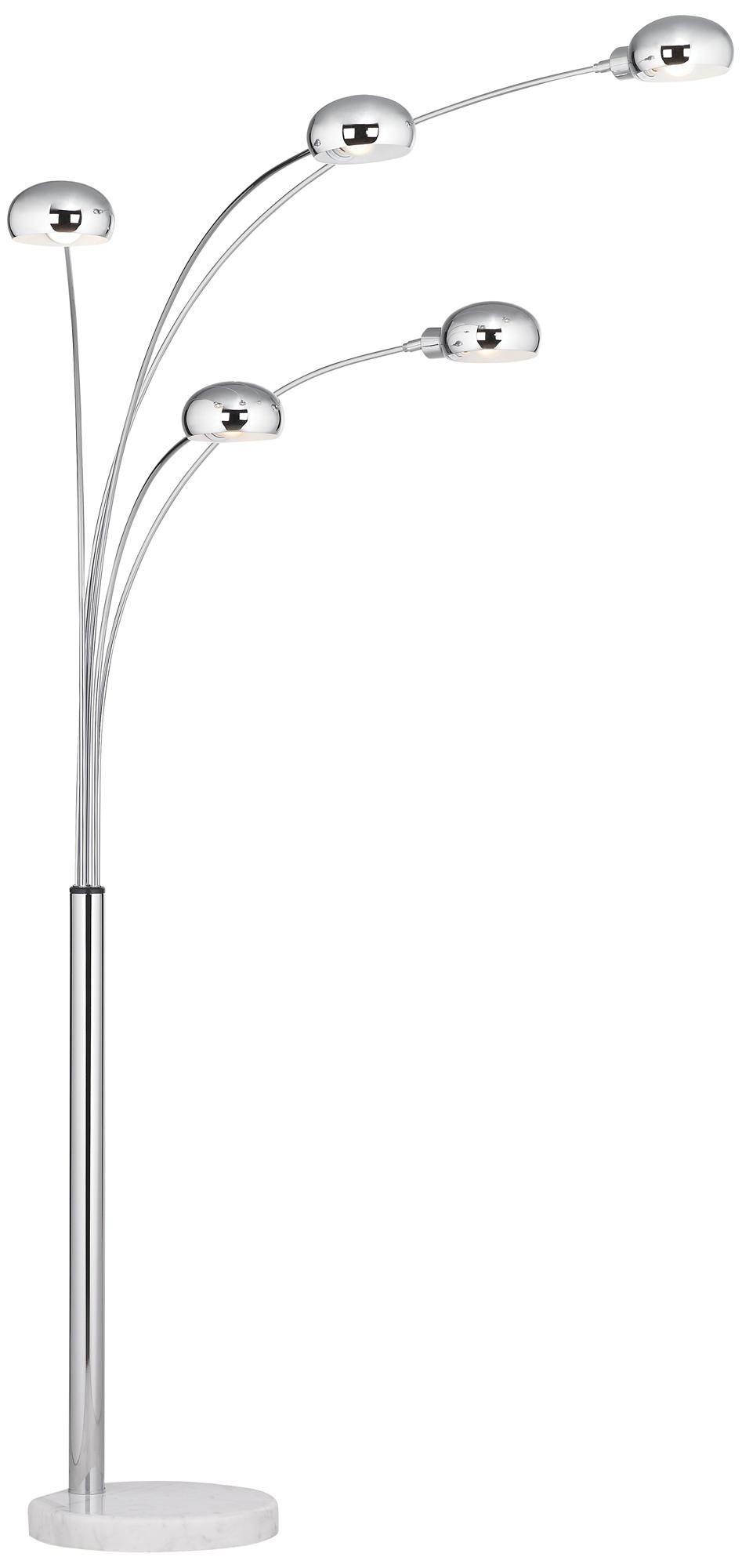 Infini 78 High 5 Light Arc Floor Lamp With Marble Base intended for dimensions 947 X 2000