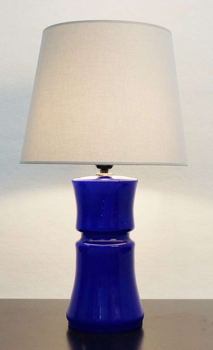 Italian Murano Glass Cobalt Blue Table Lamp Several pertaining to measurements 730 X 1200