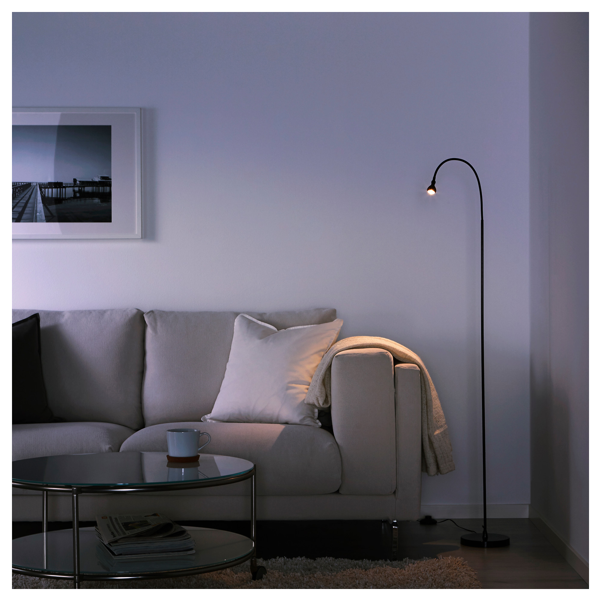 Jansj Led Floorread Lamp Black throughout sizing 2000 X 2000