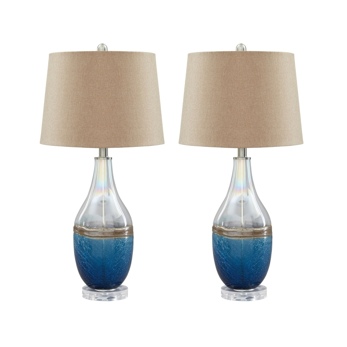 Johanna Blue And Clear 28 Inch Table Lamps Set Of 2 within size 1200 X 1200