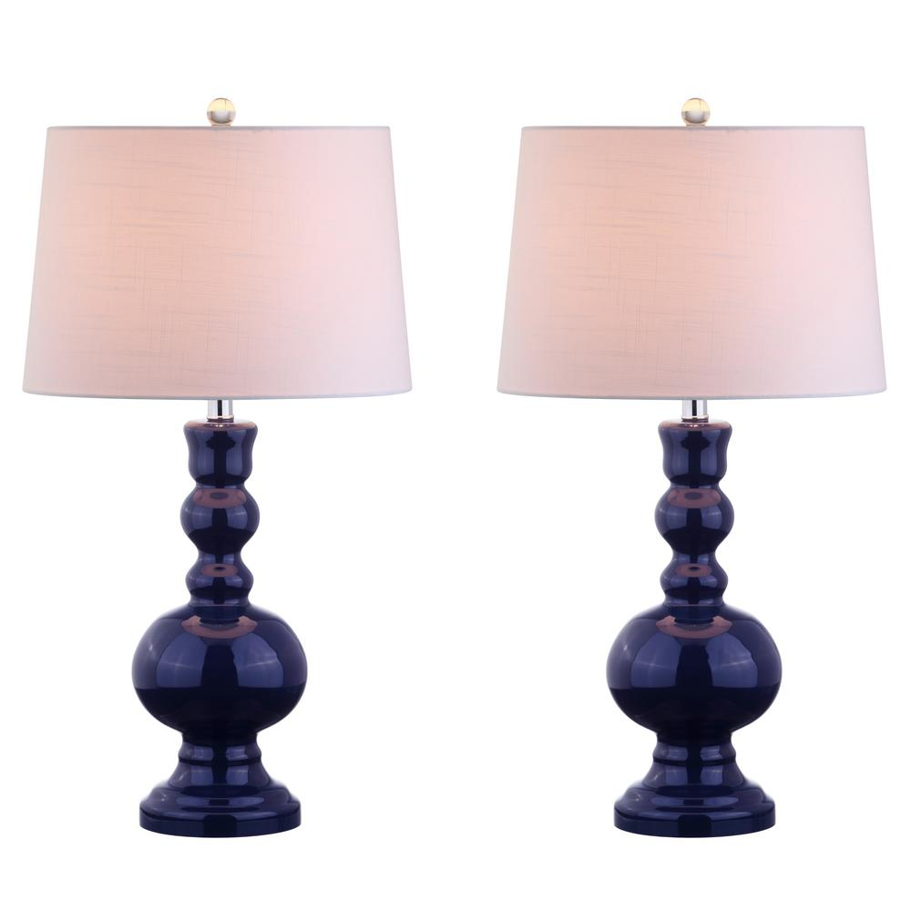 Jonathan Y Genie 285 In Navy Glass Table Lamp Set Of 2 within proportions 1000 X 1000