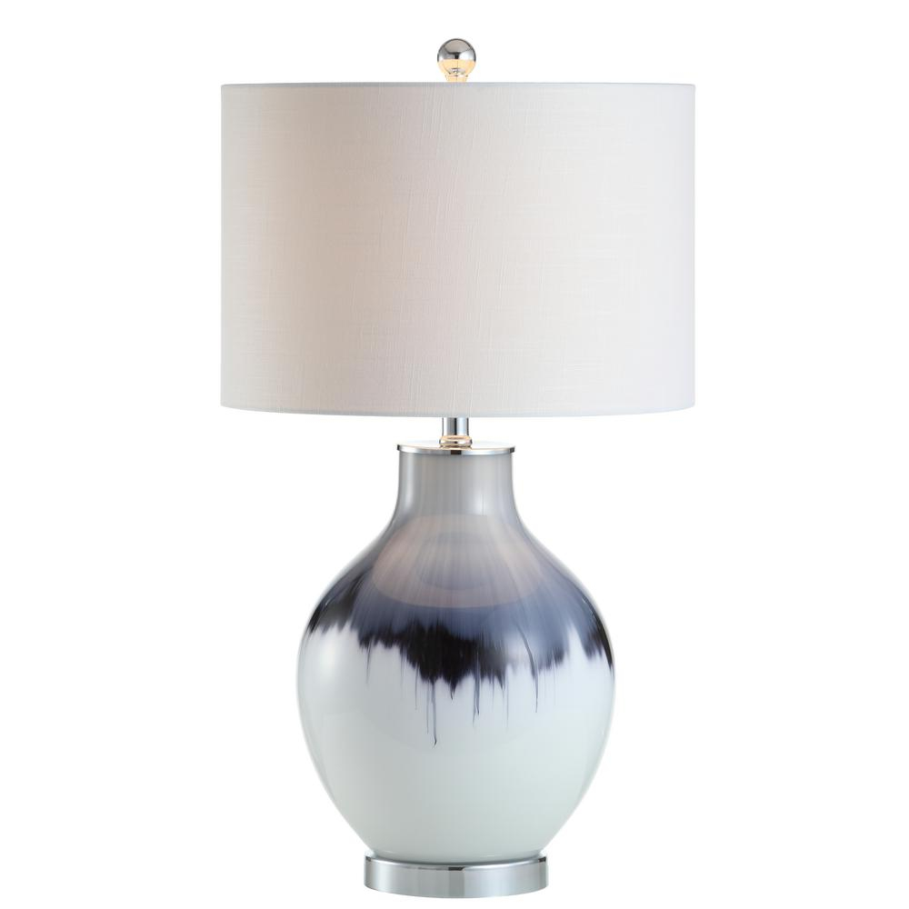 Jonathan Y Mia 27 In Bluewhite Glassmetal Led Table Lamp in measurements 1000 X 1000