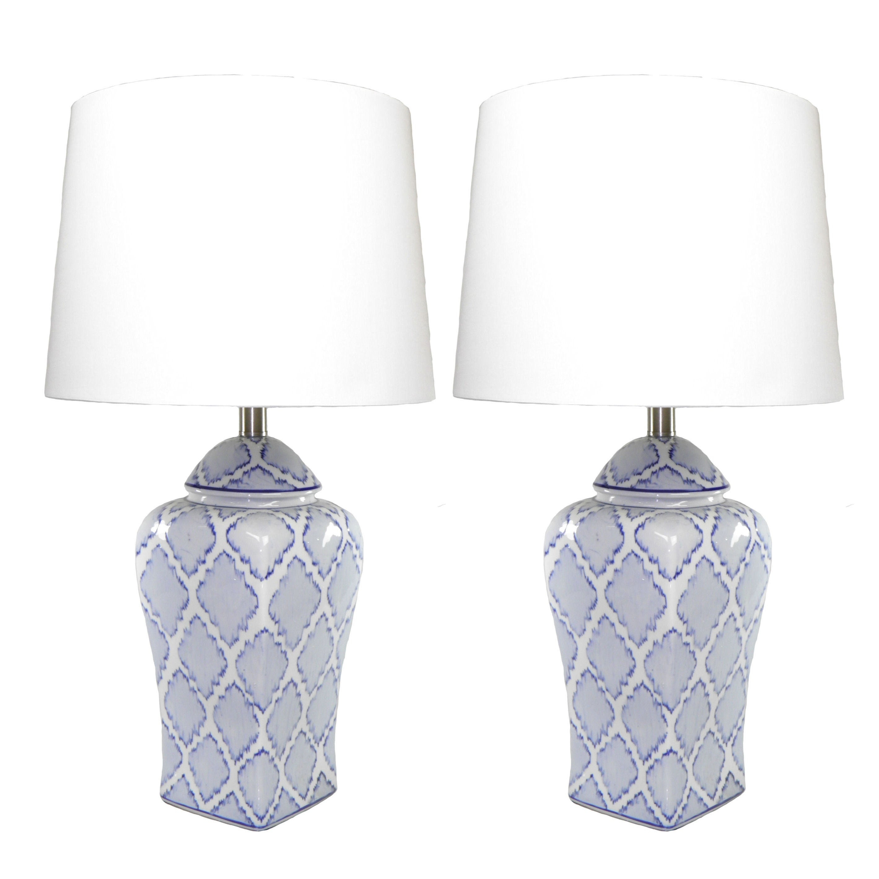 Jt Lighting Handpainted Ikat Diamond Table Lamps Set Of 2 within proportions 2838 X 2838