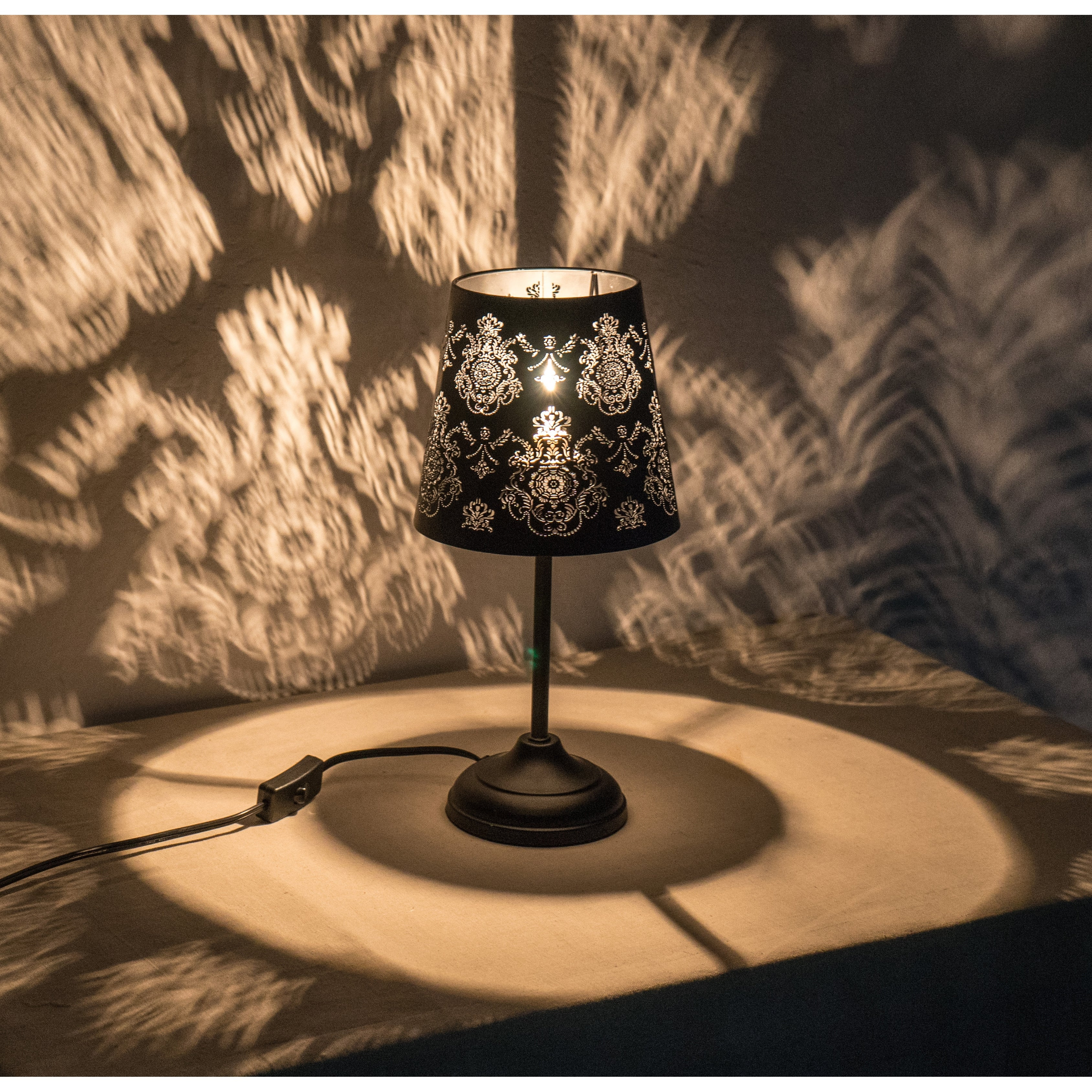 Kanstar 15 Hollowed Out Metal Black Ornate Antique Black Table Lamp inside proportions 3376 X 3376