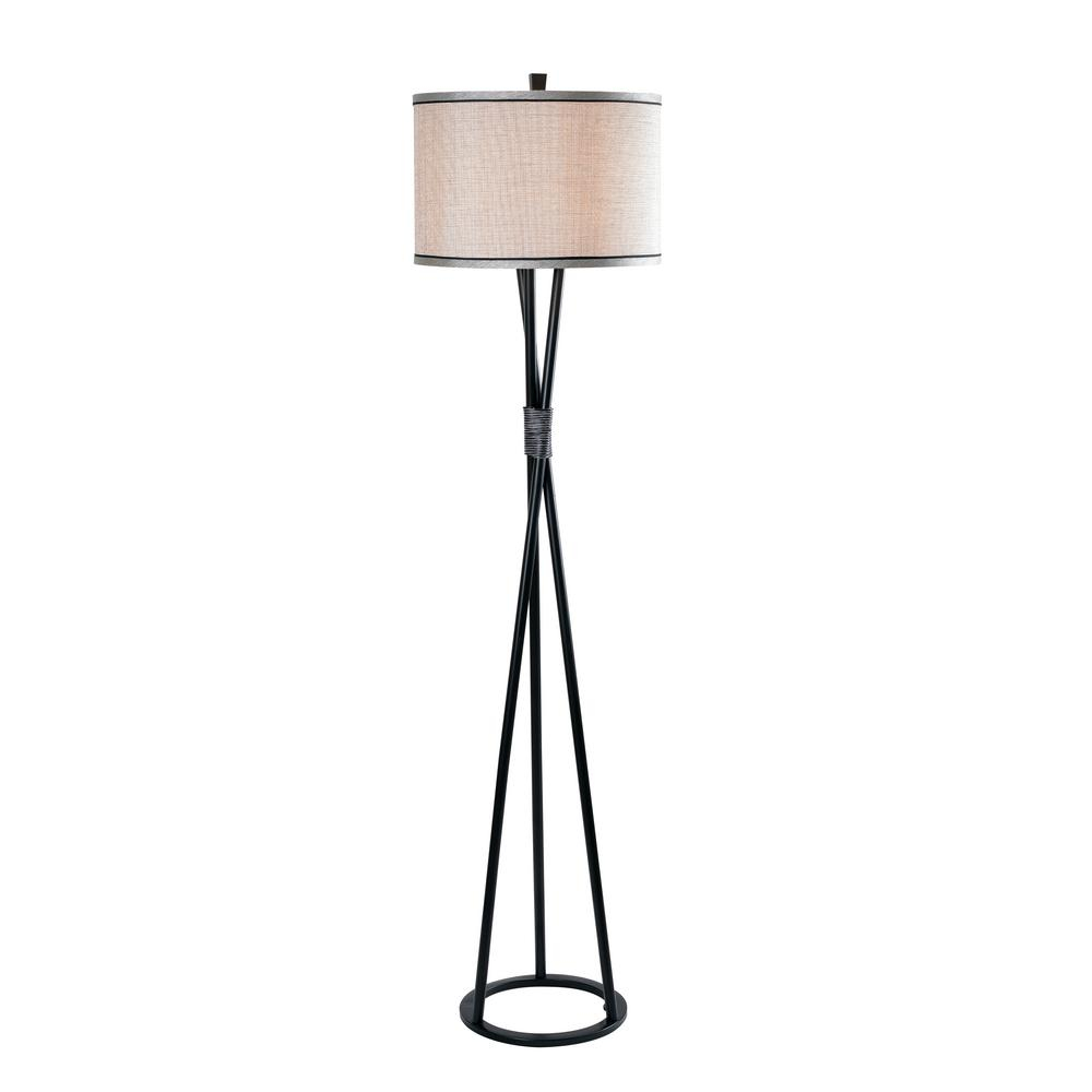 Kenroy Home Mariah 60 In Black Floor Lamp With Silver Accents intended for size 1000 X 1000