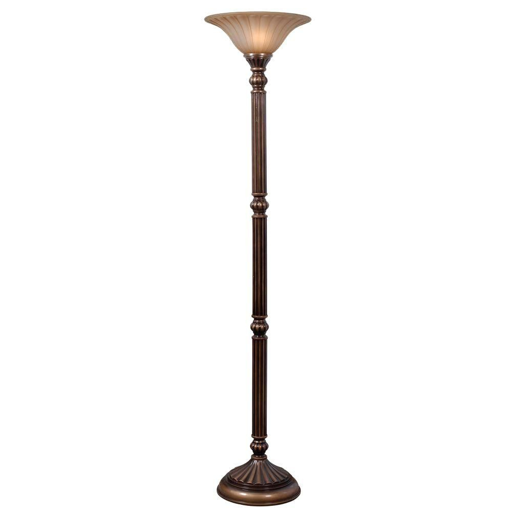 Kenroy Home Reese 71 In Aged Golden Bronze Torchiere intended for measurements 1000 X 1000