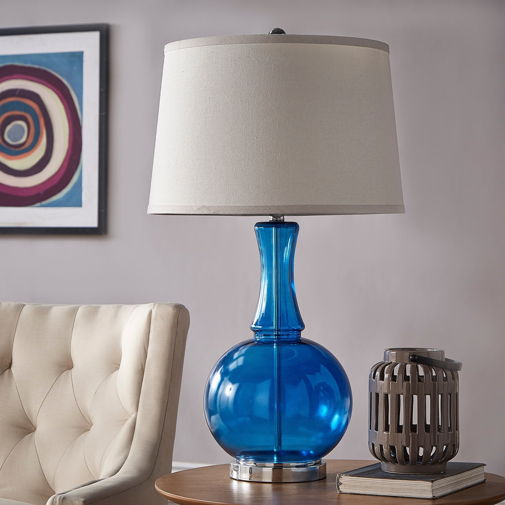 Kinsey Blue Glass Table Lamp Inspire Q Bold with regard to measurements 2000 X 2000