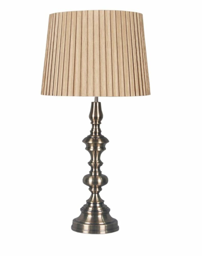 Large Antque Cream Brass Berolna Table Lamp Vntage Antique intended for size 790 X 1000