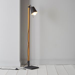 Liber Black Wood Effect Floor Lamp regarding dimensions 3768 X 3768