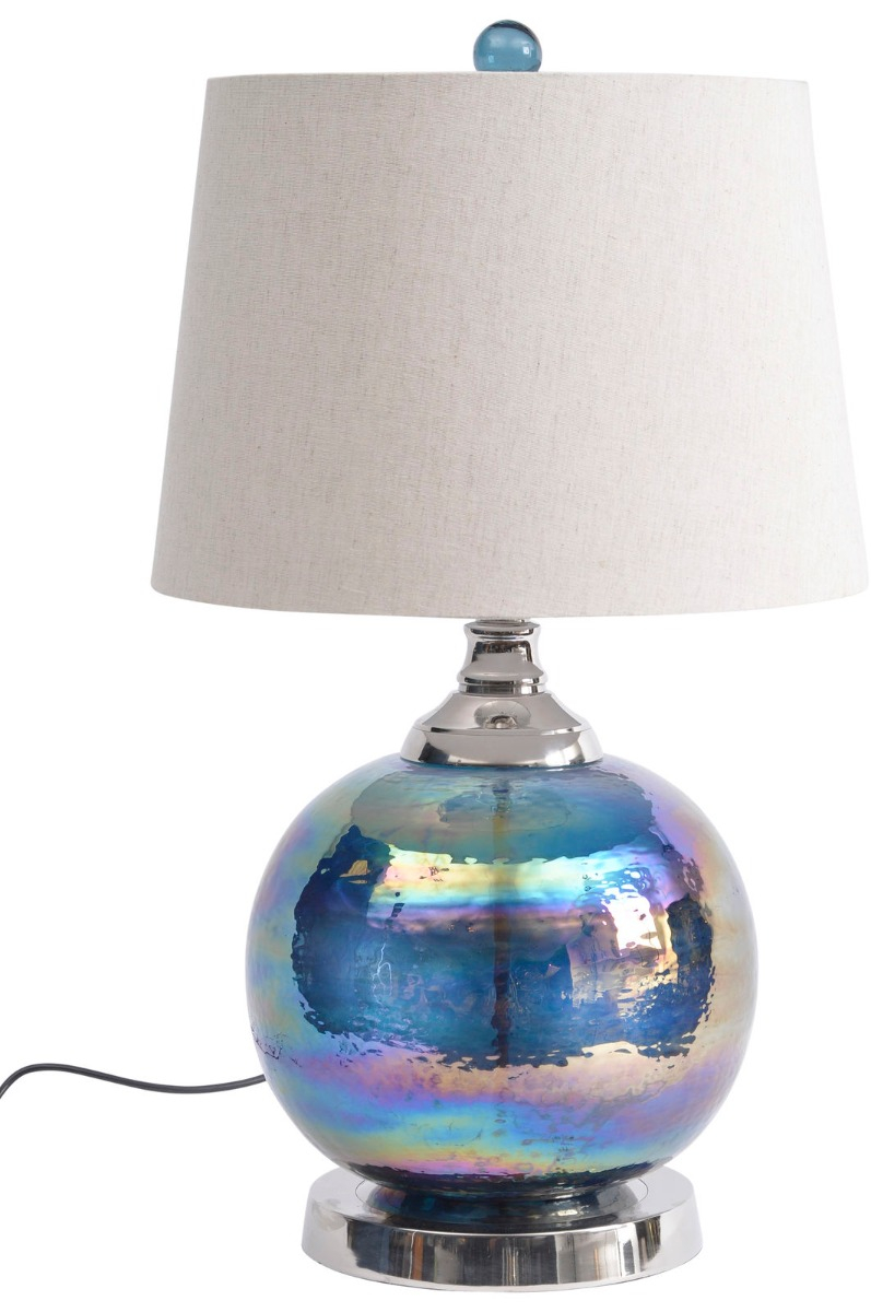 Libra Iridescent Blue Green Table Lamp Michael Oconnor intended for measurements 797 X 1200