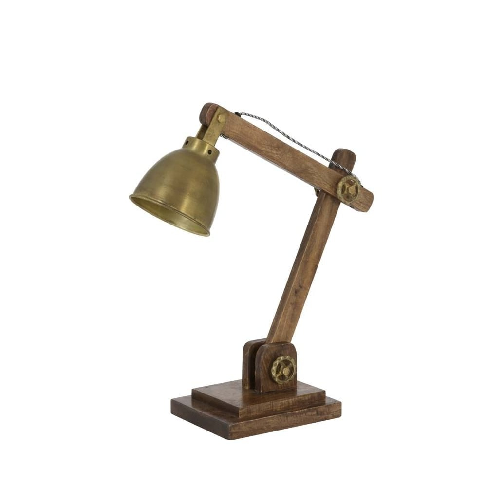 Light Living Desk Lamp 50x15x45 Cm Elmer Wood Brownantique Bronze intended for sizing 1000 X 1000