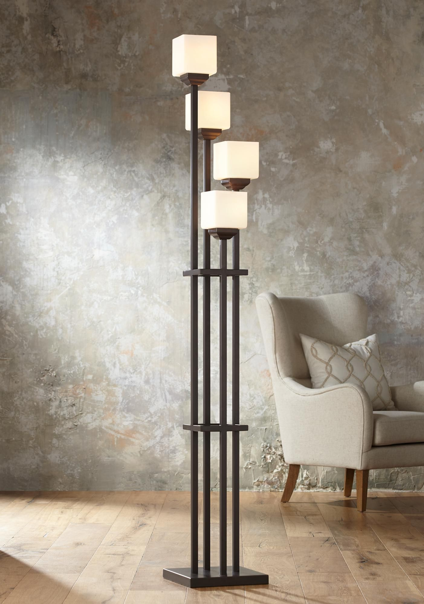 Light Tree Four Light Bronze Torchiere Floor Lamp 22087 intended for size 1403 X 2000