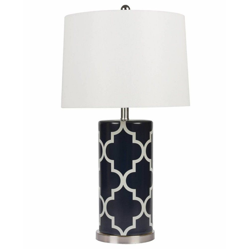 Lisette Lattice Table Lamp Navy Lamp Only Abson Living in measurements 1000 X 1000
