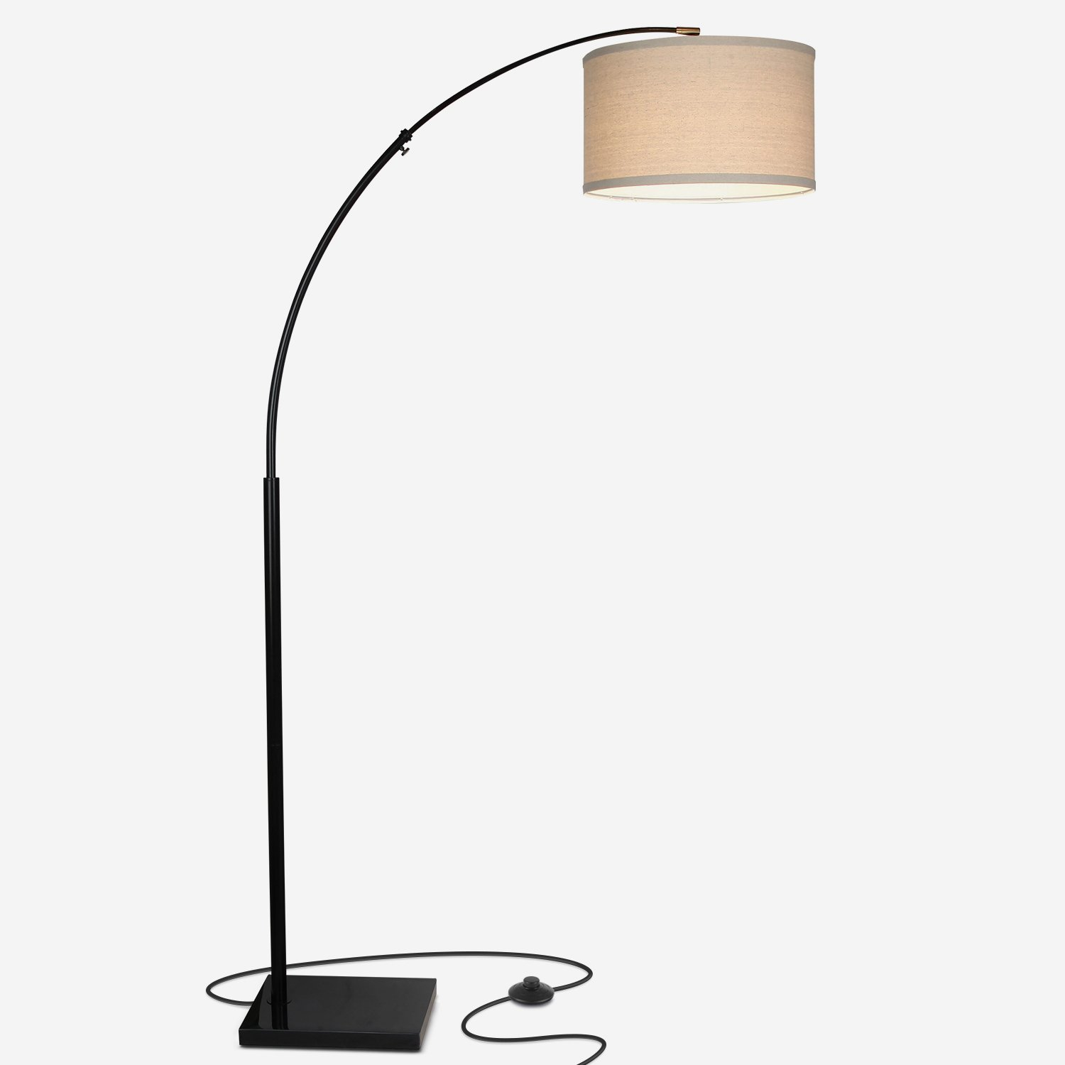 Logan Led Arc Floor Lamp With Marble Base Modern Tall Standing pertaining to dimensions 1500 X 1500