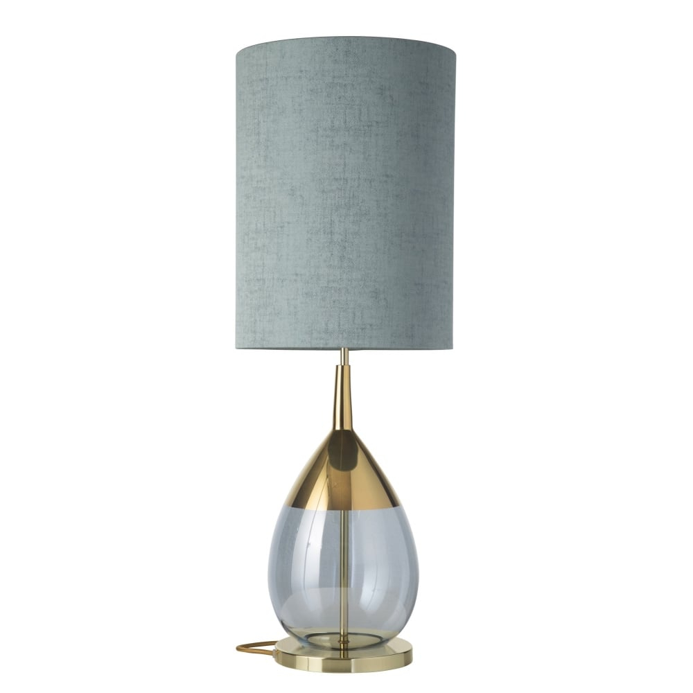 Lute Topaz Blue Glass Table Lamp Base With Metallic Gold Detail regarding dimensions 1000 X 1000