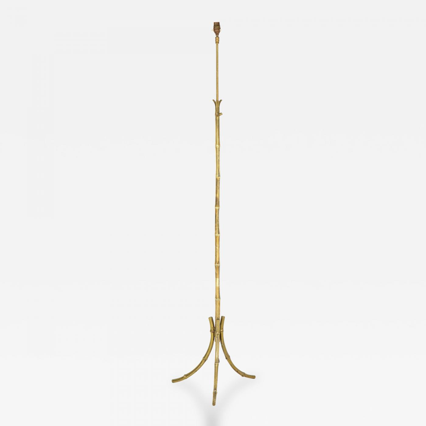 Maison Bagus Tripod Faux Bamboo Bronze Floor Lamp Maison Bagus France 1960s with regard to dimensions 1400 X 1400