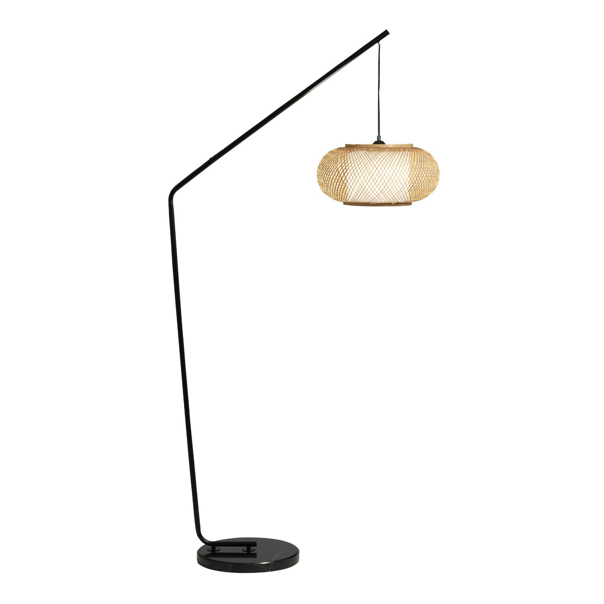 Marble And Bamboo Bali Arc Floor Lamp World Market In with dimensions 2000 X 2000