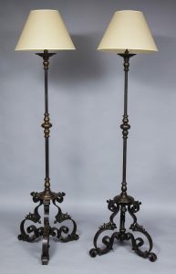 Massive Pair Of Wrought Iron And Bronze Floor Lamps intended for size 1500 X 2328