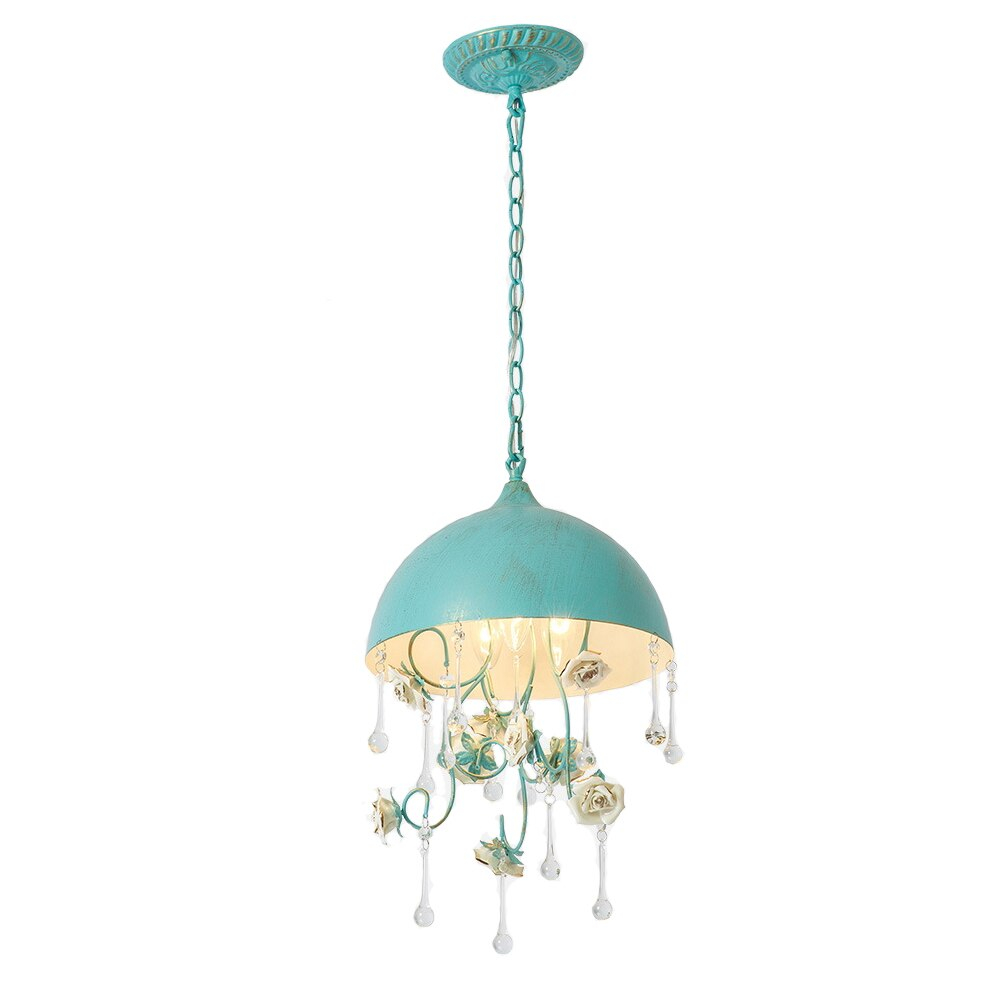 Mediterranean Crystal Pendant Light Blue Lamp Shade Cover throughout sizing 1000 X 1000