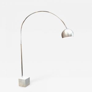 Mid Century Chrome Arc Floor Lamp With Carrara Marble Base Italy 1960s pertaining to proportions 1400 X 1400