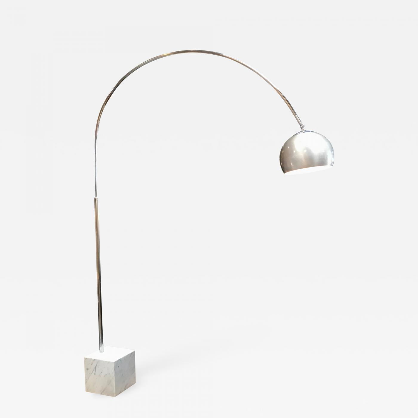 Mid Century Chrome Arc Floor Lamp With Carrara Marble Base Italy 1960s pertaining to proportions 1400 X 1400