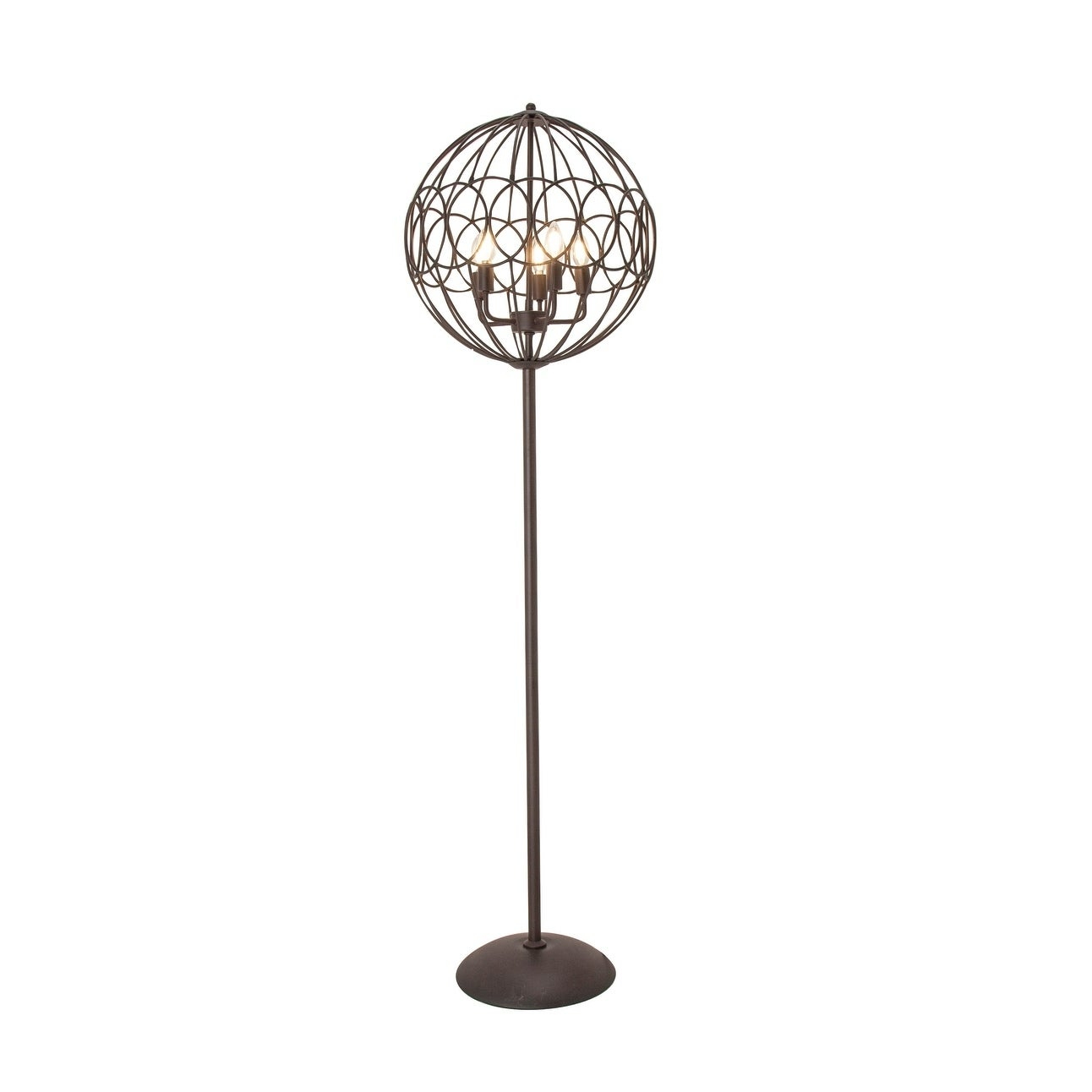 Modern 66 X 19 Inch Round Black Iron Cage Floor Lamp inside proportions 1292 X 1292