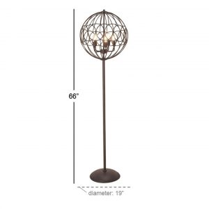 Modern 66 X 19 Inch Round Black Iron Cage Floor Lamp within dimensions 1290 X 1290