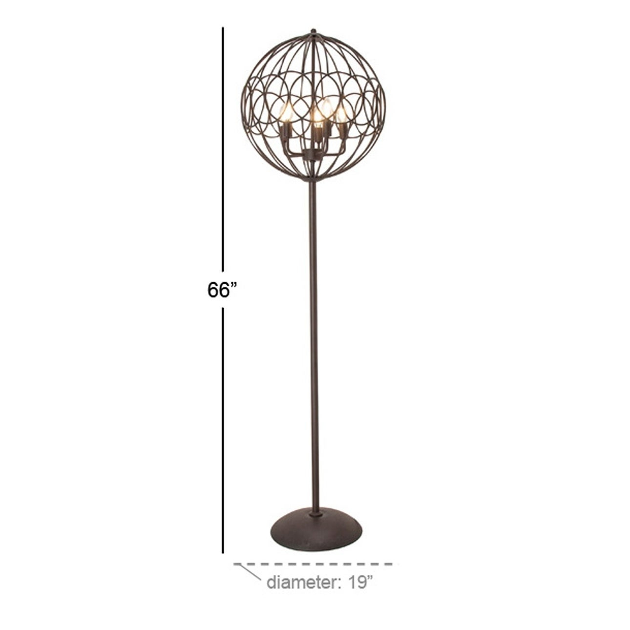 Modern 66 X 19 Inch Round Black Iron Cage Floor Lamp within dimensions 1290 X 1290