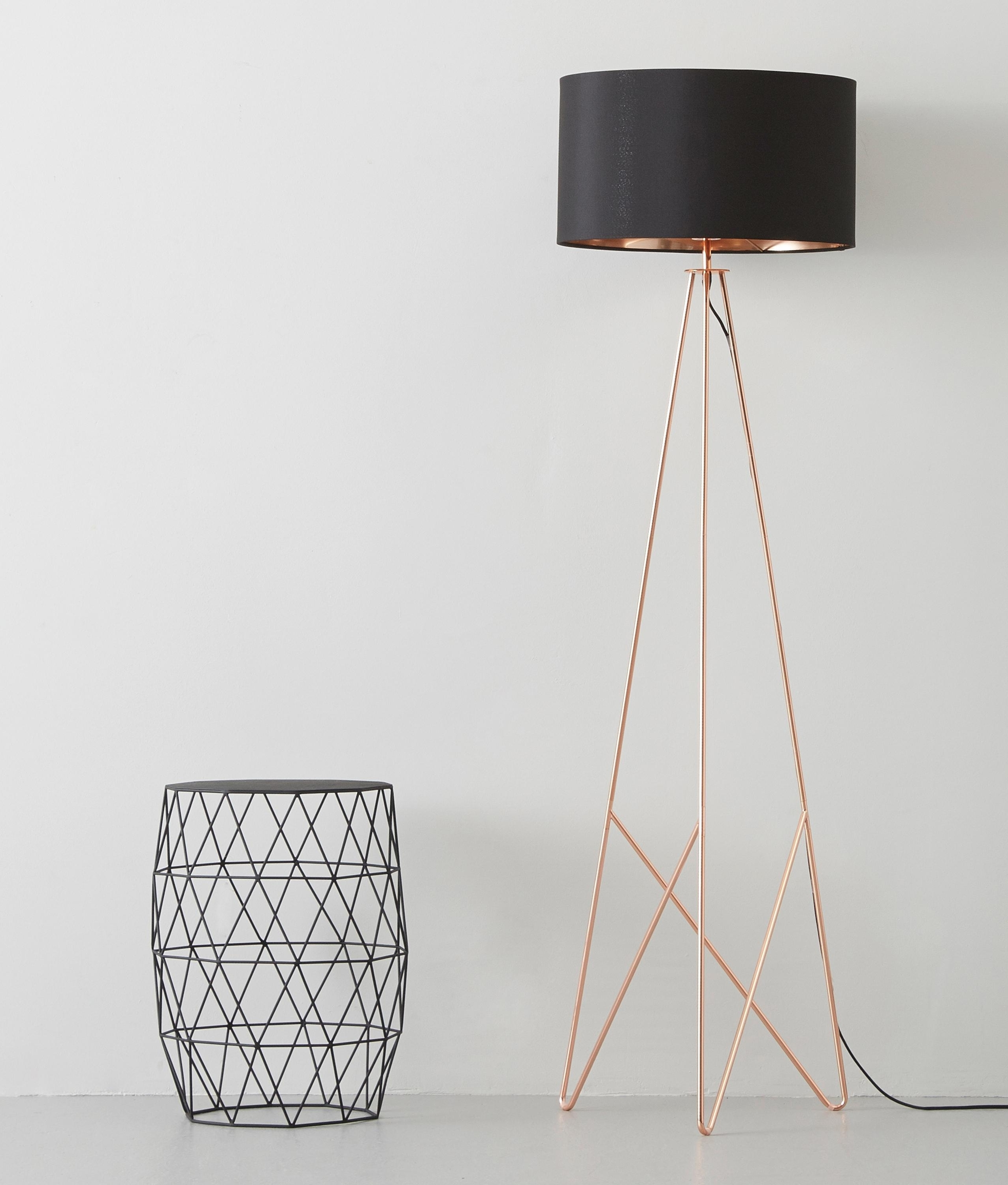 Modern Geometric Tripod Floor Lamp With Shade throughout measurements 2551 X 3000
