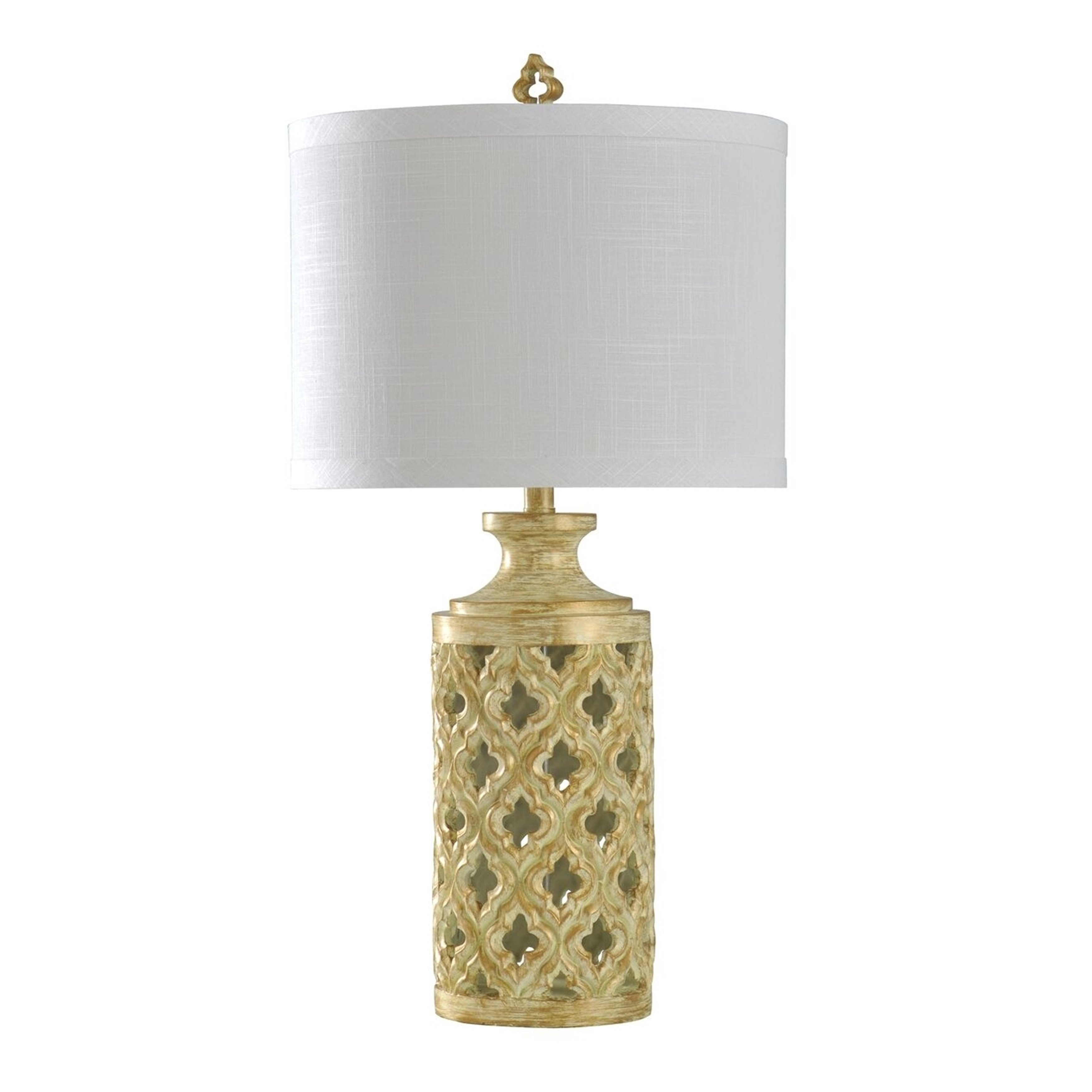 Moroccan Sunshine Yellow Table Lamp White Shade Polyresin in proportions 3500 X 3500