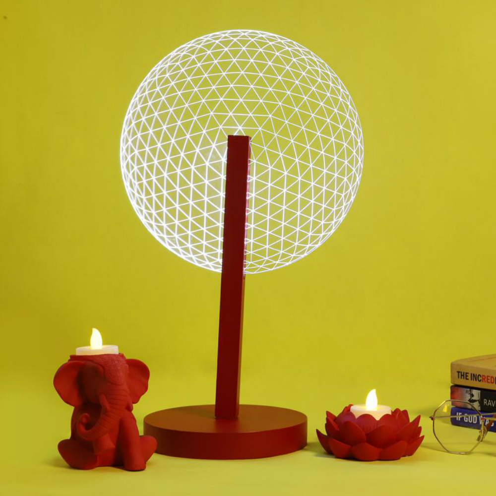 Mr I In Red A 3d Illusion Bedside Lamp with dimensions 1000 X 1000