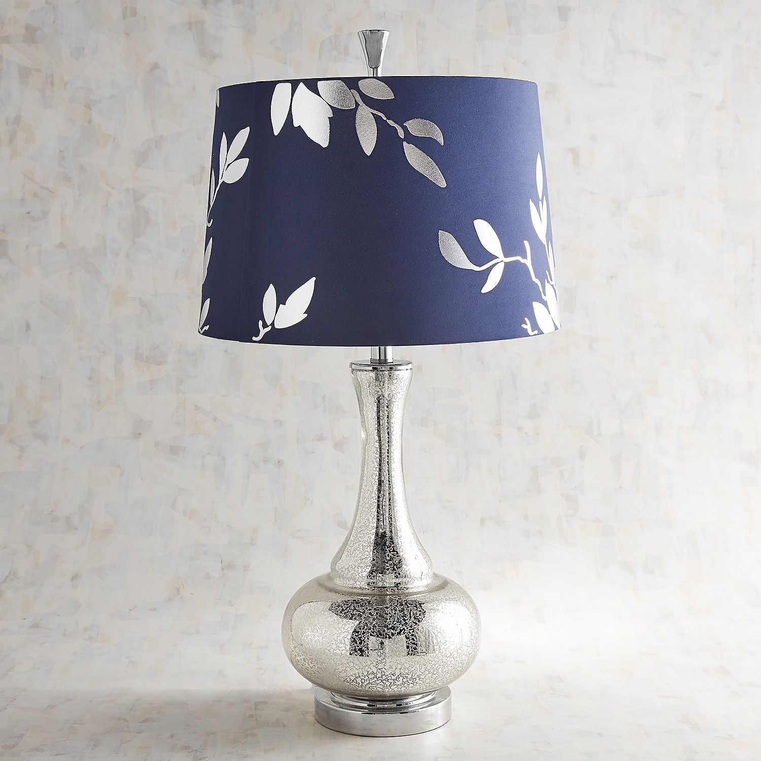 Navy Silver Leaf Glass Table Lamp Bedroom Lamps Silver in size 1500 X 1500