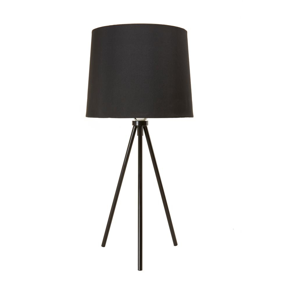 Newhouse Lighting 195 In Black Tripod Table Lamp With Black Lamp Shade And E26 Light Socket pertaining to dimensions 1000 X 1000