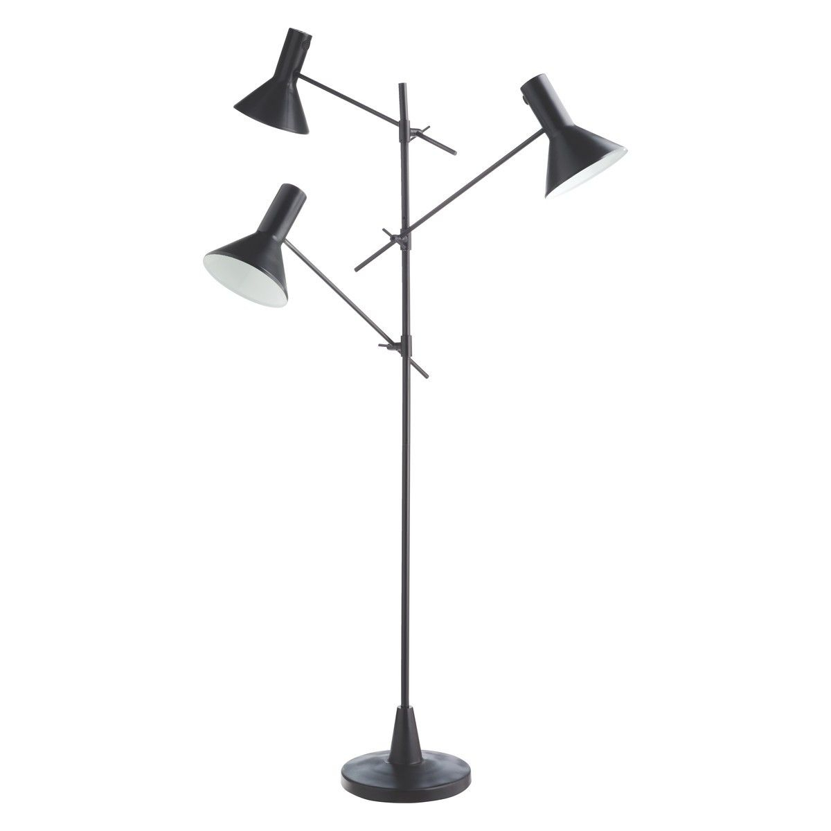 Nyx Black 3 Head Metal Floor Lamp Floor Lamp Black Floor regarding measurements 1200 X 1200