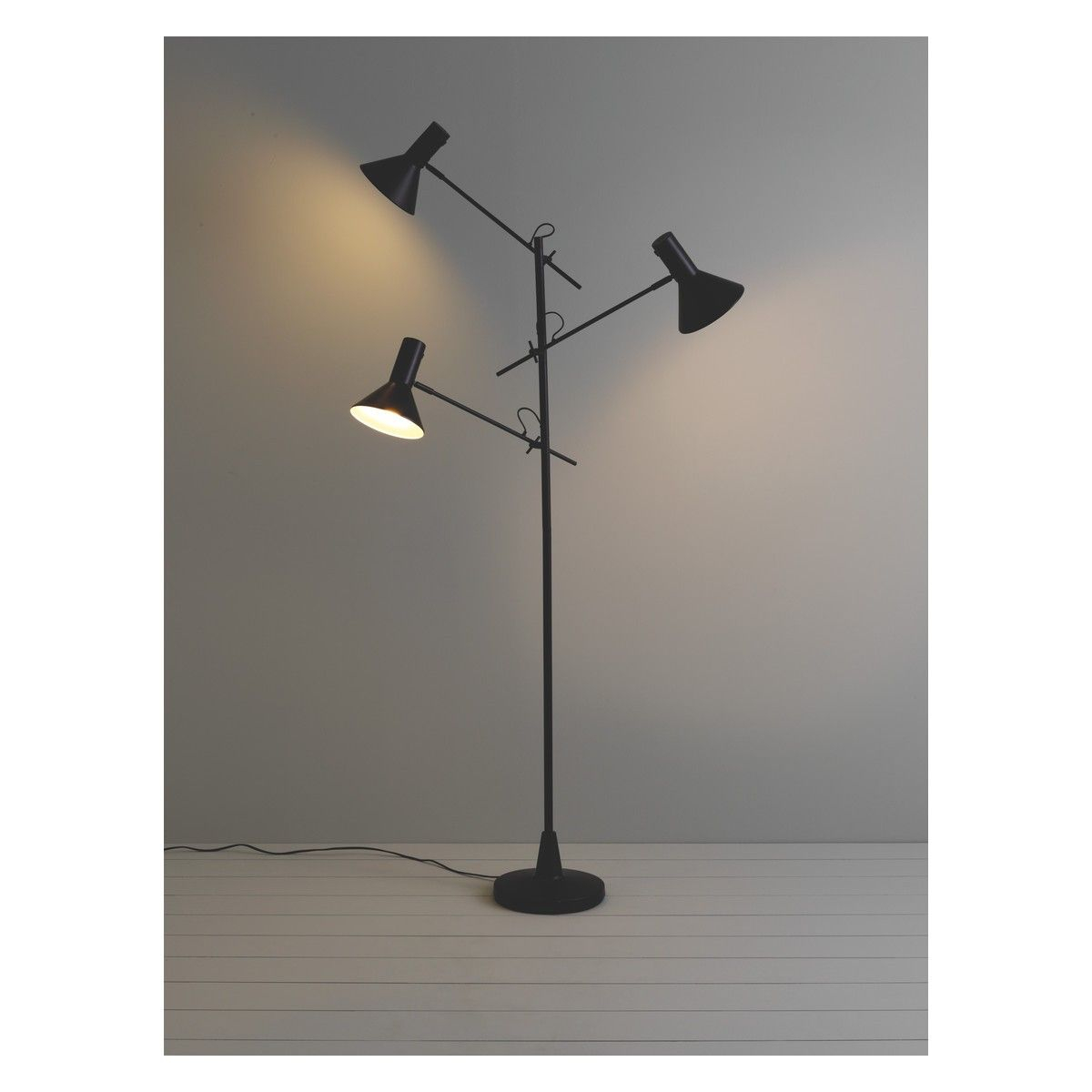 Nyx Black 3 Head Metal Floor Lamp Floor Lamp Modern Floor for proportions 1200 X 1200