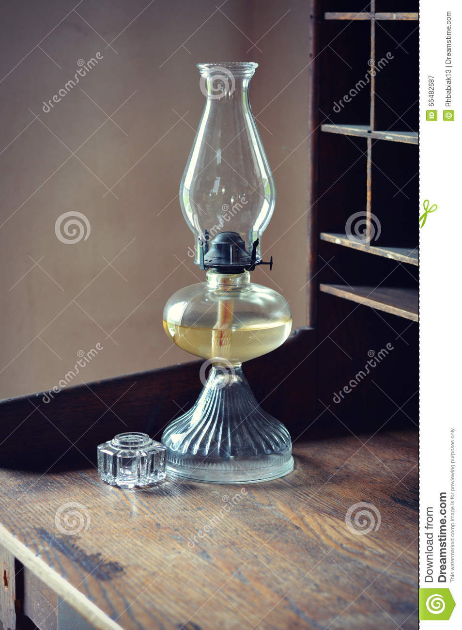 Oil Lamp On Desk Stock Image Image Of Desk Warm Lamp for size 954 X 1300