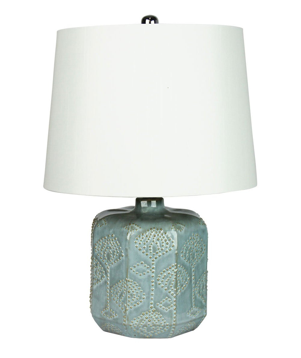 Ol97971bl 02 Bikki Table Lamp In Antique Duck Egg Blue Ceramic Base Is Complimented The White Shantung Hardback Shade And Bright Chrome Features with regard to proportions 1000 X 1188
