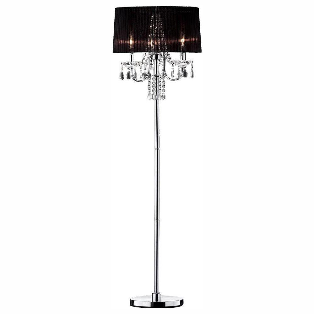 Ore International 61 In Silver Crystal Drop Floor Lamp with proportions 1000 X 1000