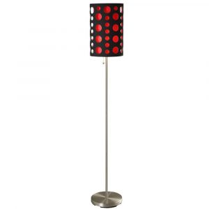 Ore International 62 In High Black And Red Stainless Steel Modern Retro Floor Lamp with regard to size 1000 X 1000